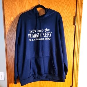 Women's Navy Blue Hoodie with Graphic Print, Size Xxl